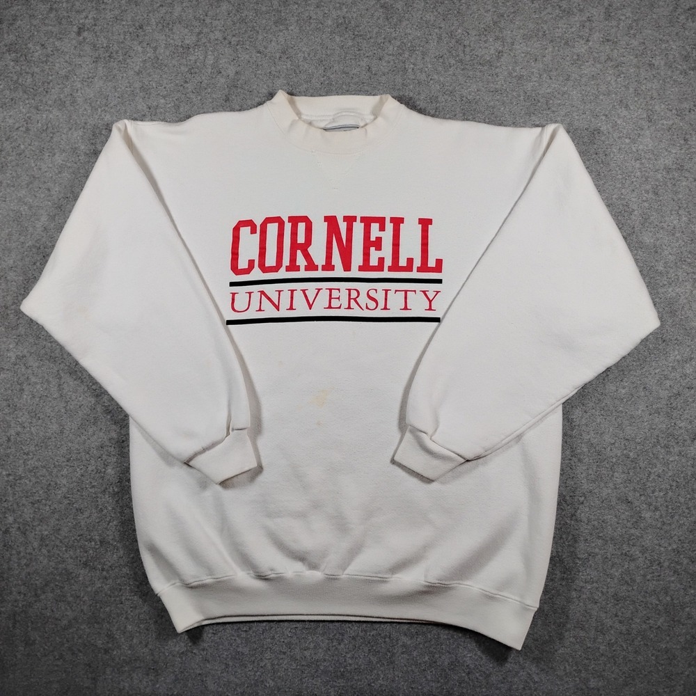 Vintage Santee Cornell University Sweatshirt Mens Large‎ White Made in USA